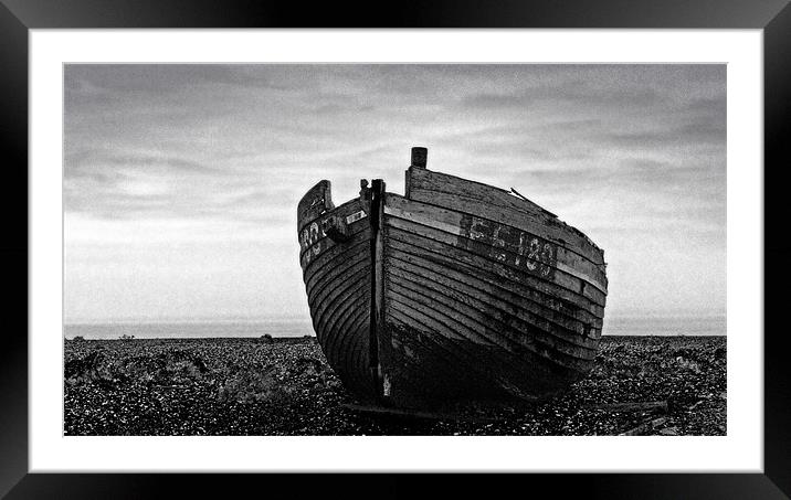 Abandoned Dungeness Fishing Boat Framed Mounted Print by Brian Sharland