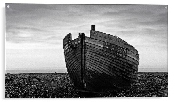 Abandoned Dungeness Fishing Boat Acrylic by Brian Sharland