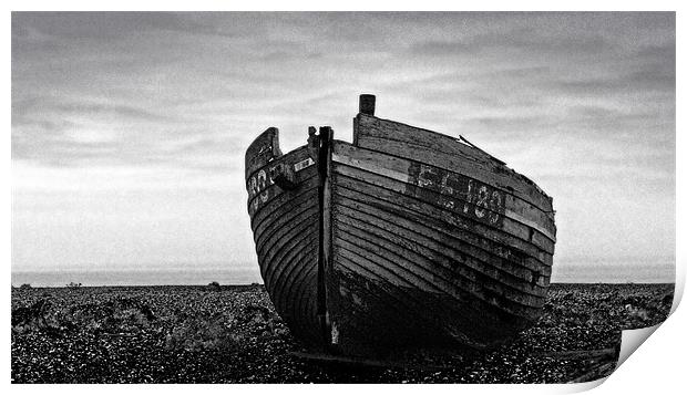Abandoned Dungeness Fishing Boat Print by Brian Sharland