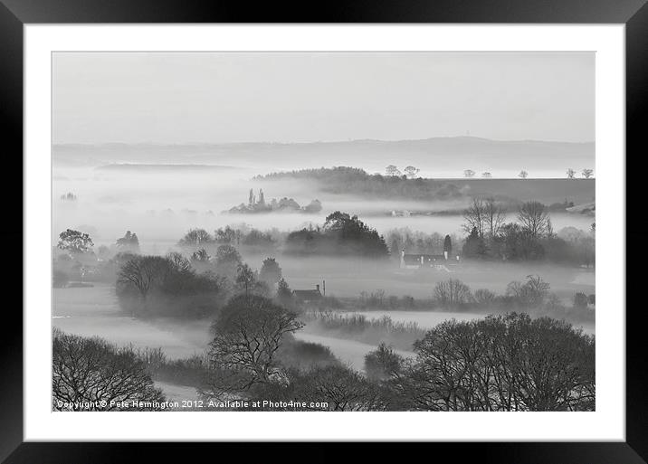 Mist in the Exe Valley Framed Mounted Print by Pete Hemington
