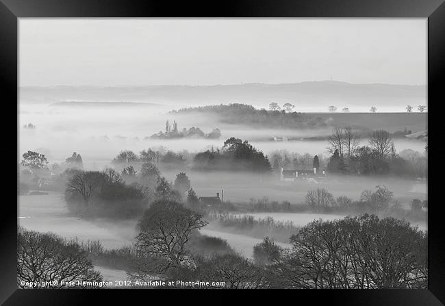 Mist in the Exe Valley Framed Print by Pete Hemington