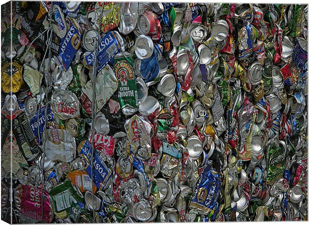 Recycling  Drinks Tin Cans Canvas Print by Dave Bell