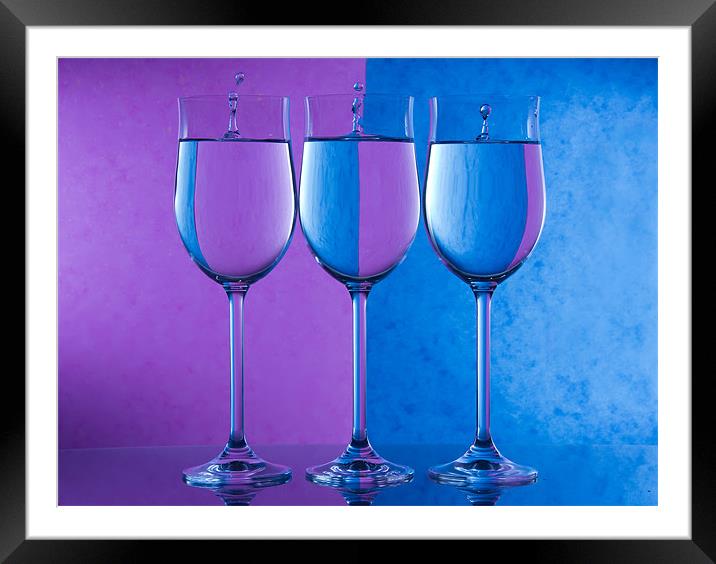 Three white wines Framed Mounted Print by Sam Smith