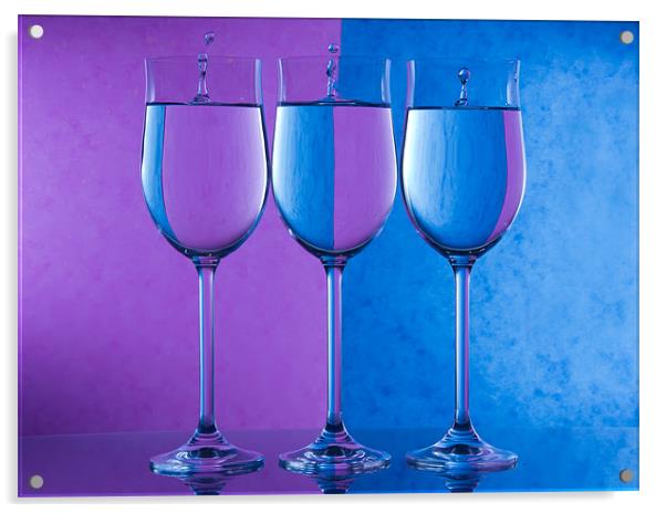 Three white wines Acrylic by Sam Smith