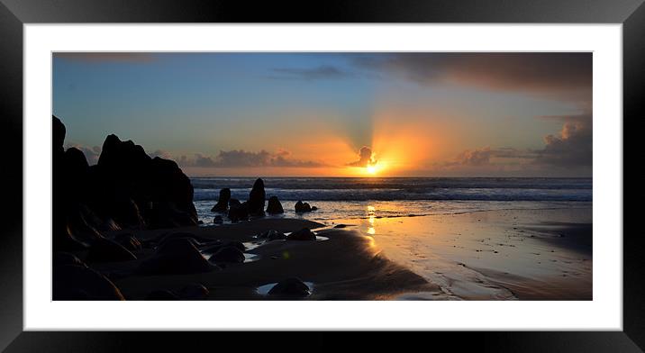 Sunset Kinard beach Framed Mounted Print by barbara walsh