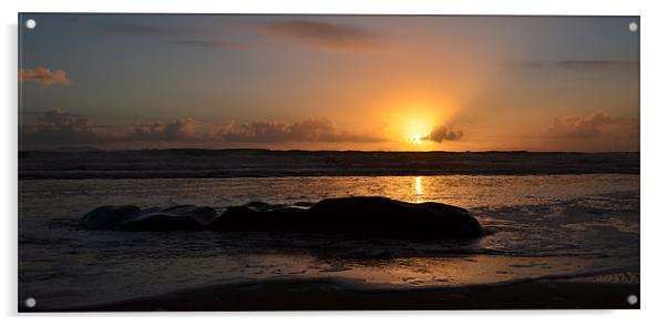 Sunset Kinard beach Acrylic by barbara walsh