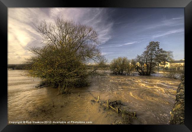 The Floods at Stoke Canon Framed Print by Rob Hawkins