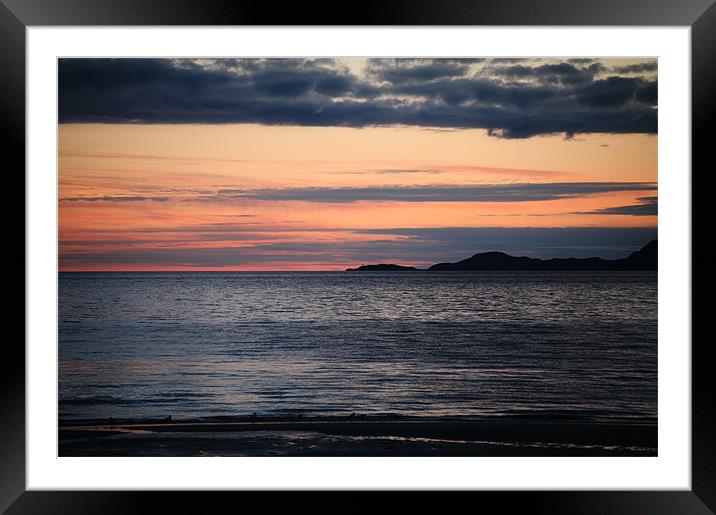 Camusdarach beach sunset Framed Mounted Print by Linda More
