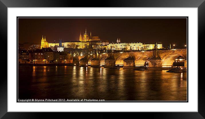 Charles Bridge, Prague Framed Mounted Print by Glynne Pritchard