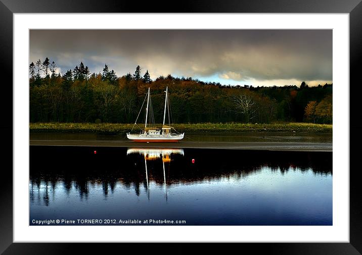Boat waiting. Framed Mounted Print by Pierre TORNERO