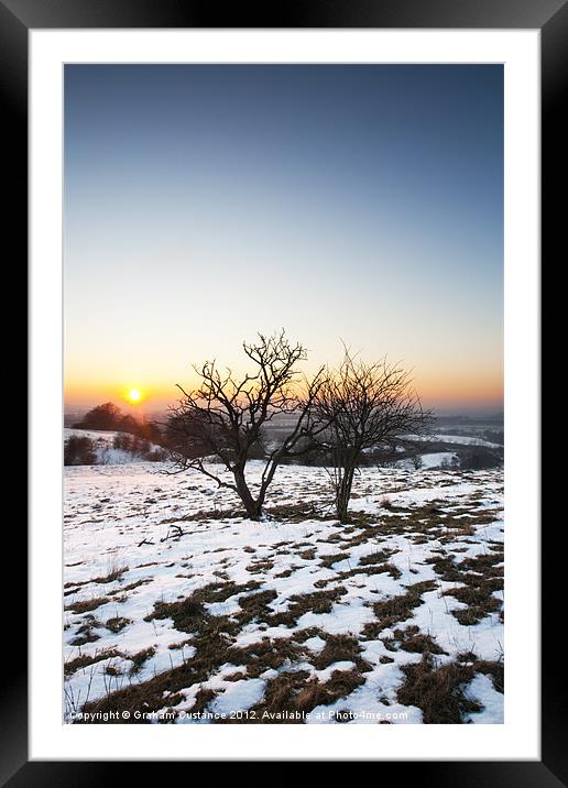 Winter Sunset Framed Mounted Print by Graham Custance