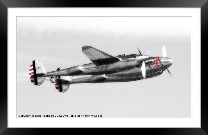 Lockheed P-38L Lightning Framed Mounted Print by Nigel Bangert