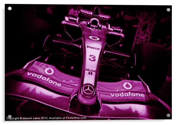 F1 race car PINK for girls only Acrylic by stewart oakes