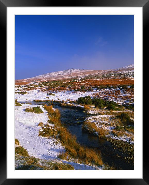 River Lyd Looking Towards Great Links Tor Framed Mounted Print by Darren Galpin