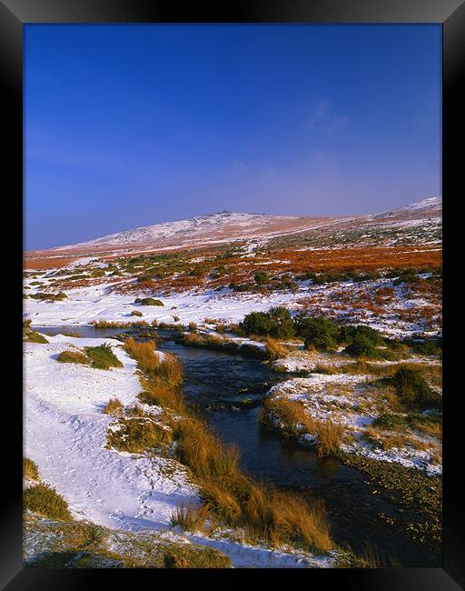 River Lyd Looking Towards Great Links Tor Framed Print by Darren Galpin