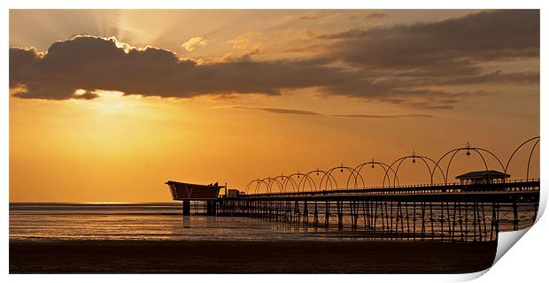 Southport Pier at Sunset Print by Roger Green