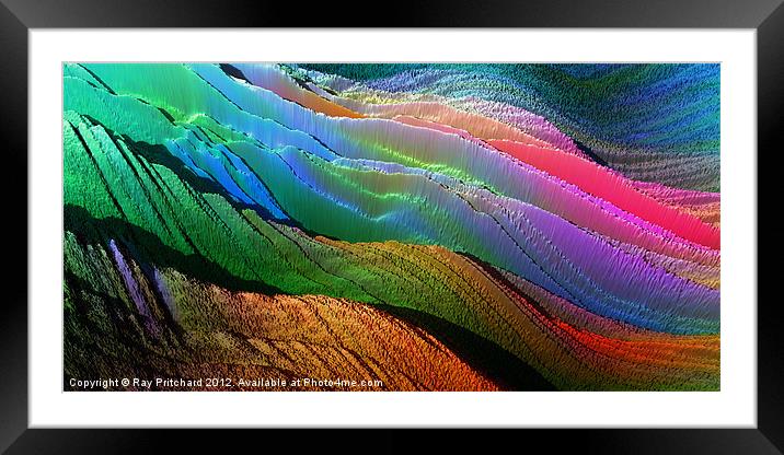 Coloured Waves Framed Mounted Print by Ray Pritchard