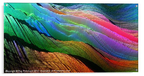Coloured Waves Acrylic by Ray Pritchard