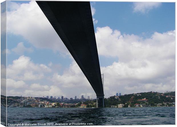 Bridge over the Bosphorus Canvas Print by Malcolm Snook