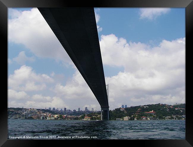 Bridge over the Bosphorus Framed Print by Malcolm Snook
