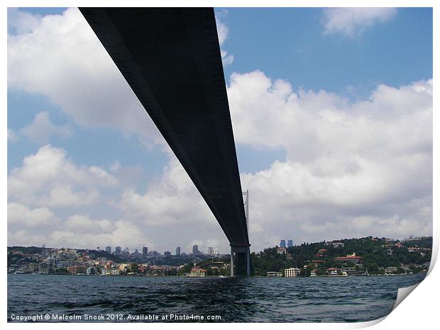 Bridge over the Bosphorus Print by Malcolm Snook