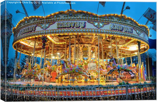 Carousel in Bournemouth Canvas Print by Chris Day