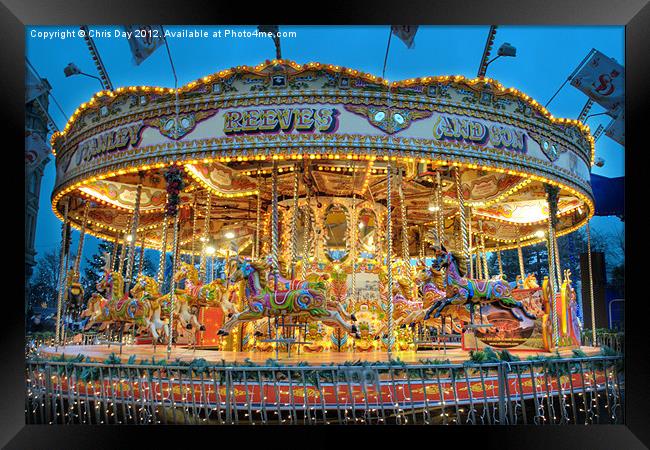 Carousel in Bournemouth Framed Print by Chris Day