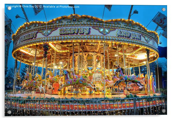 Carousel in Bournemouth Acrylic by Chris Day