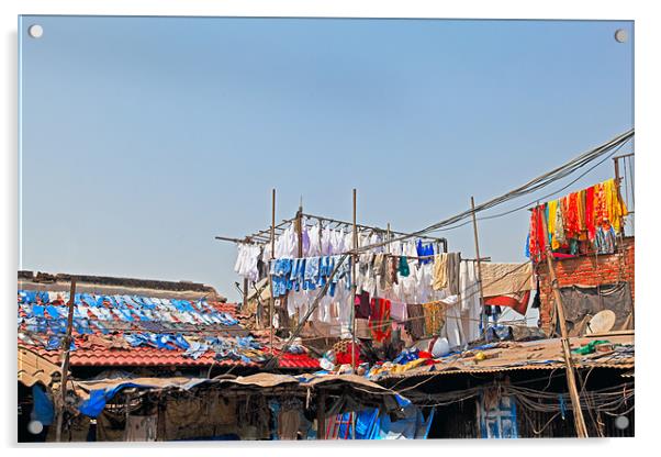 Drying clothes Indian Style Acrylic by Arfabita  