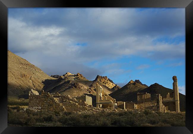 Ghost town of Rhyolite, Nevada Framed Print by Claudio Del Luongo