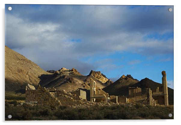 Ghost town of Rhyolite, Nevada Acrylic by Claudio Del Luongo