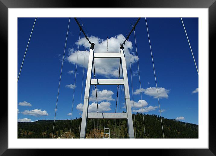 Bridge above Clearwater River, Idaho Framed Mounted Print by Claudio Del Luongo