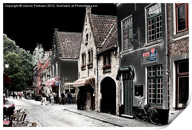 Streets Of Brugge Print by Valerie Paterson