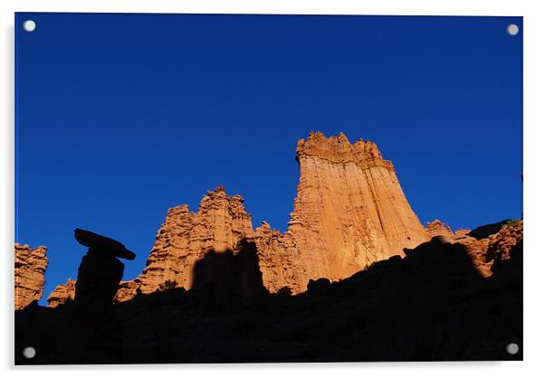 Shadow and light, Fisher Towers, Utah Acrylic by Claudio Del Luongo