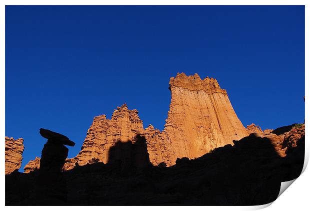 Shadow and light, Fisher Towers, Utah Print by Claudio Del Luongo