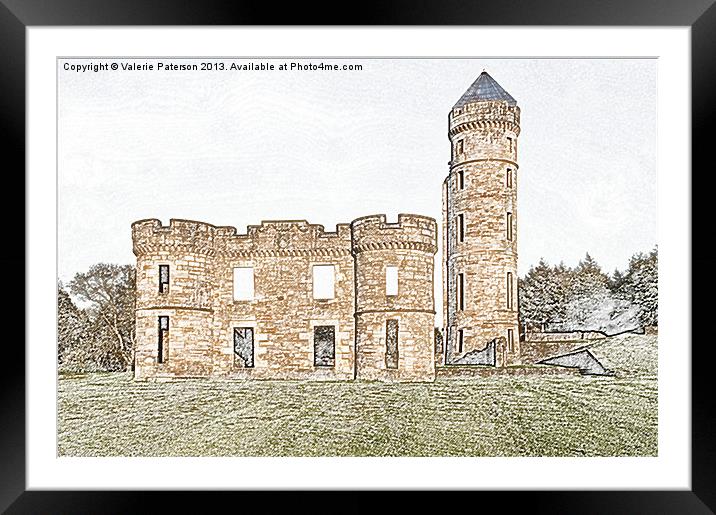 Eglinton Castle Ruins Framed Mounted Print by Valerie Paterson