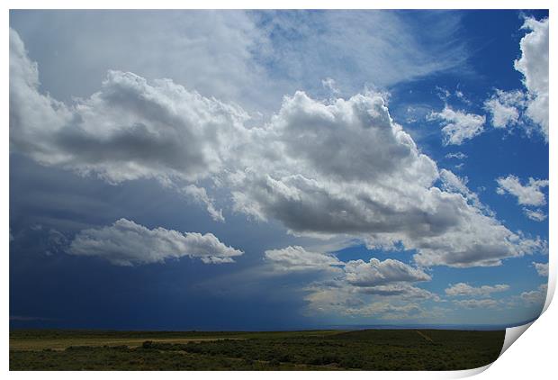 Mixed skies in Montana Print by Claudio Del Luongo
