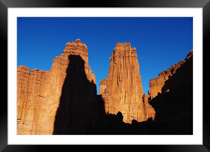 Fisher Towers with climbers Framed Mounted Print by Claudio Del Luongo