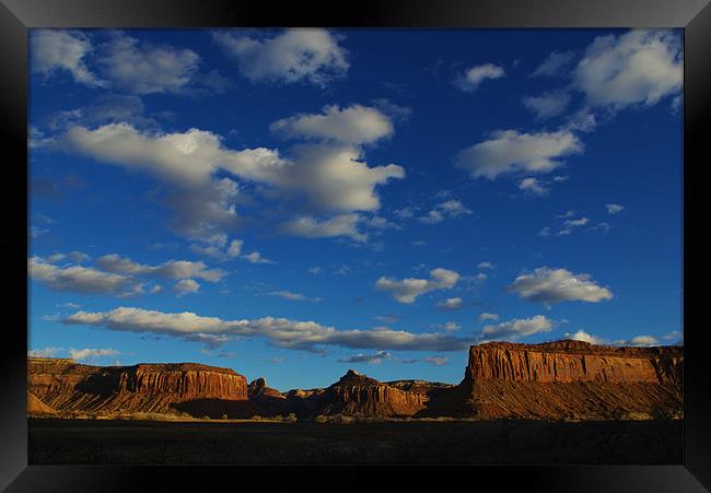 Evening in canyons Framed Print by Claudio Del Luongo