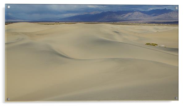 Dunes and mountains, Death Valley Acrylic by Claudio Del Luongo