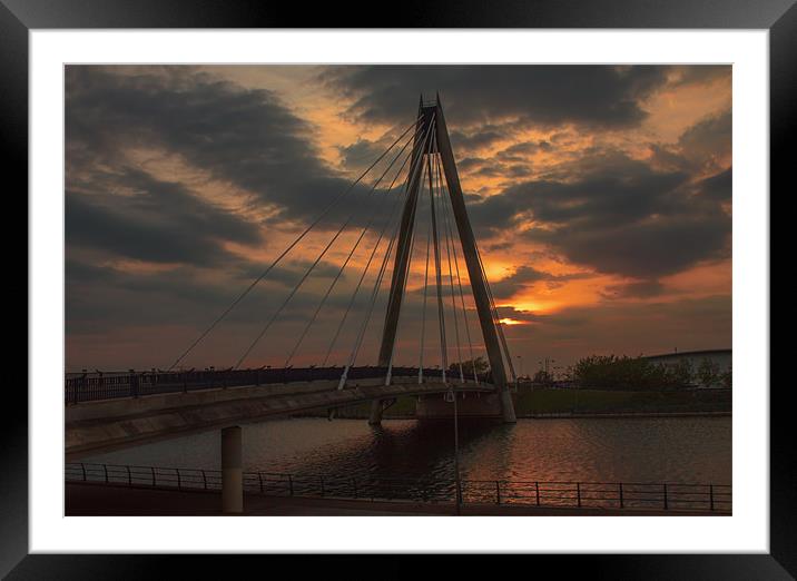 Marine Bridge at Sunset Framed Mounted Print by Roger Green