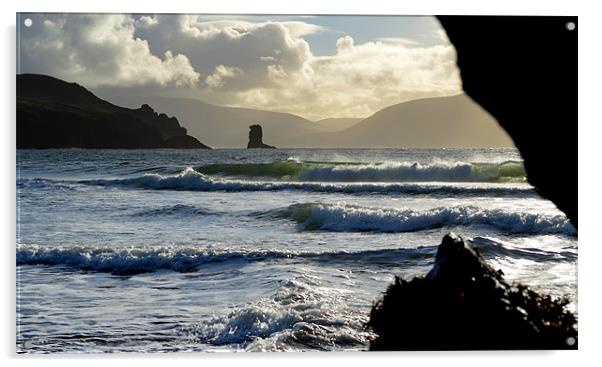 Sea stack Dun Sheen Acrylic by barbara walsh