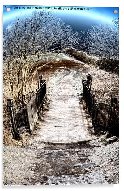 Bridge Of Sourlie Woods Acrylic by Valerie Paterson