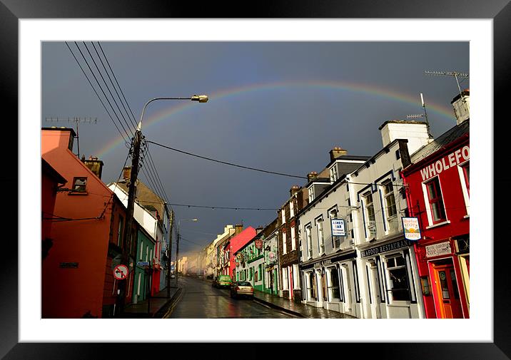 Rainbow over Dingle Framed Mounted Print by barbara walsh