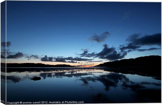 Loch Moidart just after the sun has set Canvas Print by yvonne & paul carroll