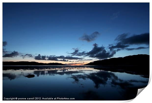 Loch Moidart just after the sun has set Print by yvonne & paul carroll