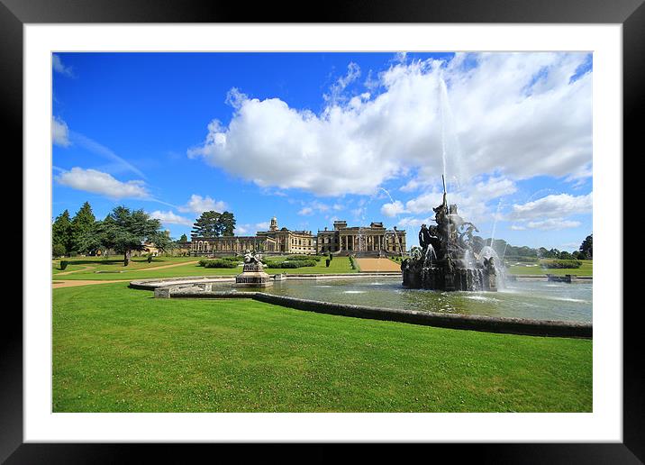 Country Mansion Fountain Framed Mounted Print by Dave Bell