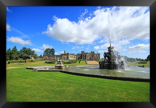 Country Mansion Fountain Framed Print by Dave Bell