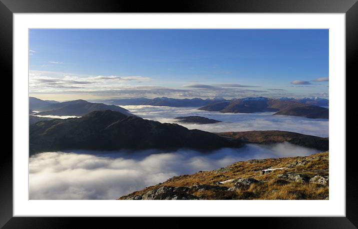 Ben Nevis in Sea of Clouds Framed Mounted Print by Oliver Gibson