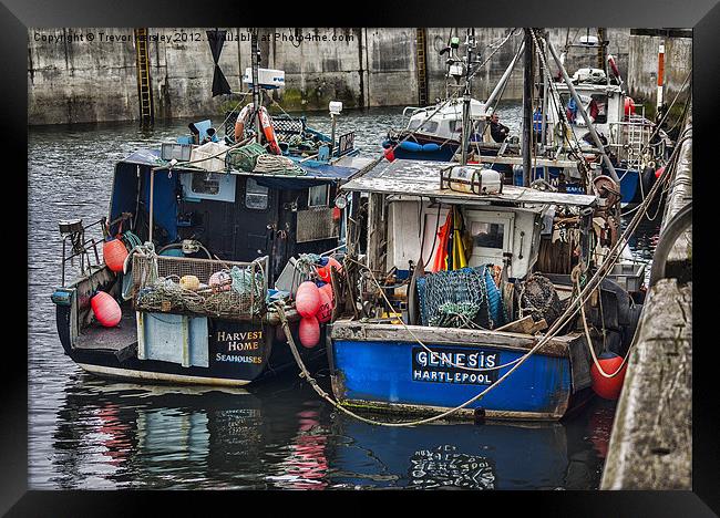 Fishing Boats Seahouses Framed Print by Trevor Kersley RIP